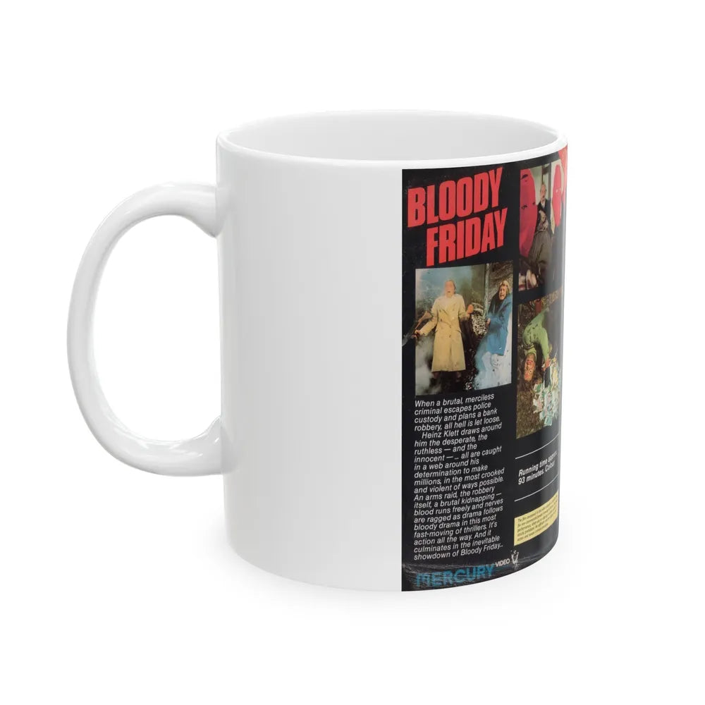 BLOODY FRIDAY MERCURY VIDEO (VHS COVER) - White Coffee Mug-Go Mug Yourself