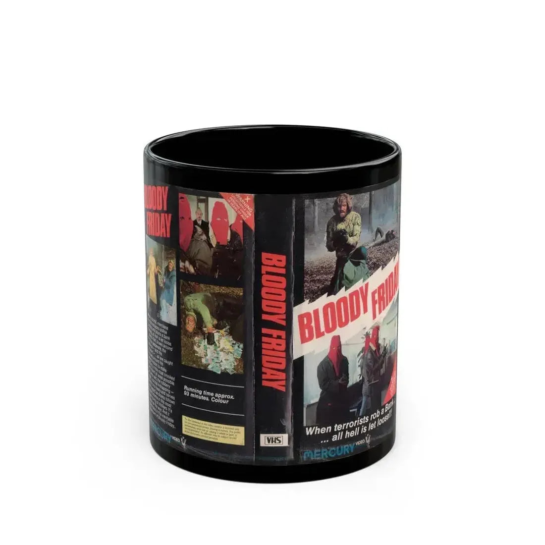 BLOODY FRIDAY (VHS COVER) - Black Coffee Mug 11oz - Go Mug Yourself