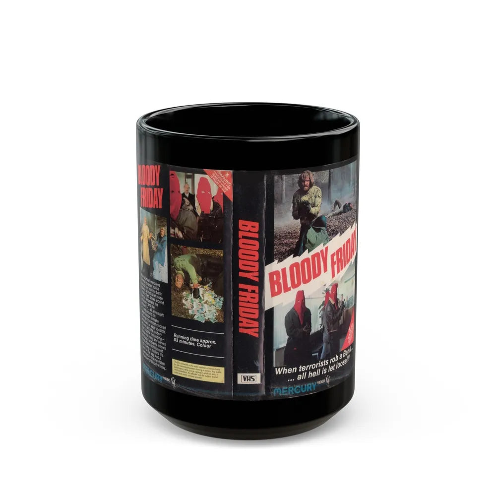 BLOODY FRIDAY (VHS COVER) - Black Coffee Mug-15oz-Go Mug Yourself