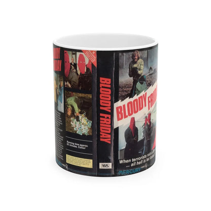 BLOODY FRIDAY (VHS COVER) - White Coffee Mug-11oz-Go Mug Yourself