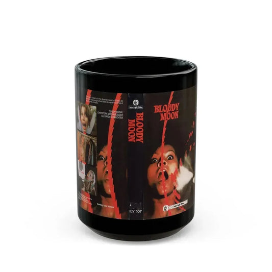 BLOODY MOON INTAR LIGHT VIDEO (VHS COVER) - Black Coffee Mug 15oz - Go Mug Yourself