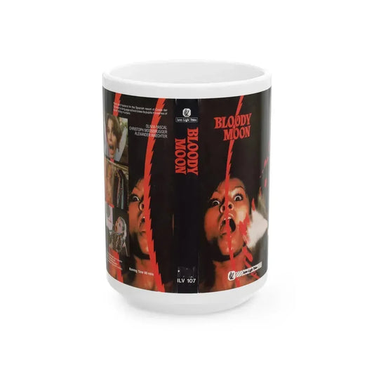 BLOODY MOON INTAR LIGHT VIDEO (VHS COVER) - White Coffee Mug 15oz - Go Mug Yourself