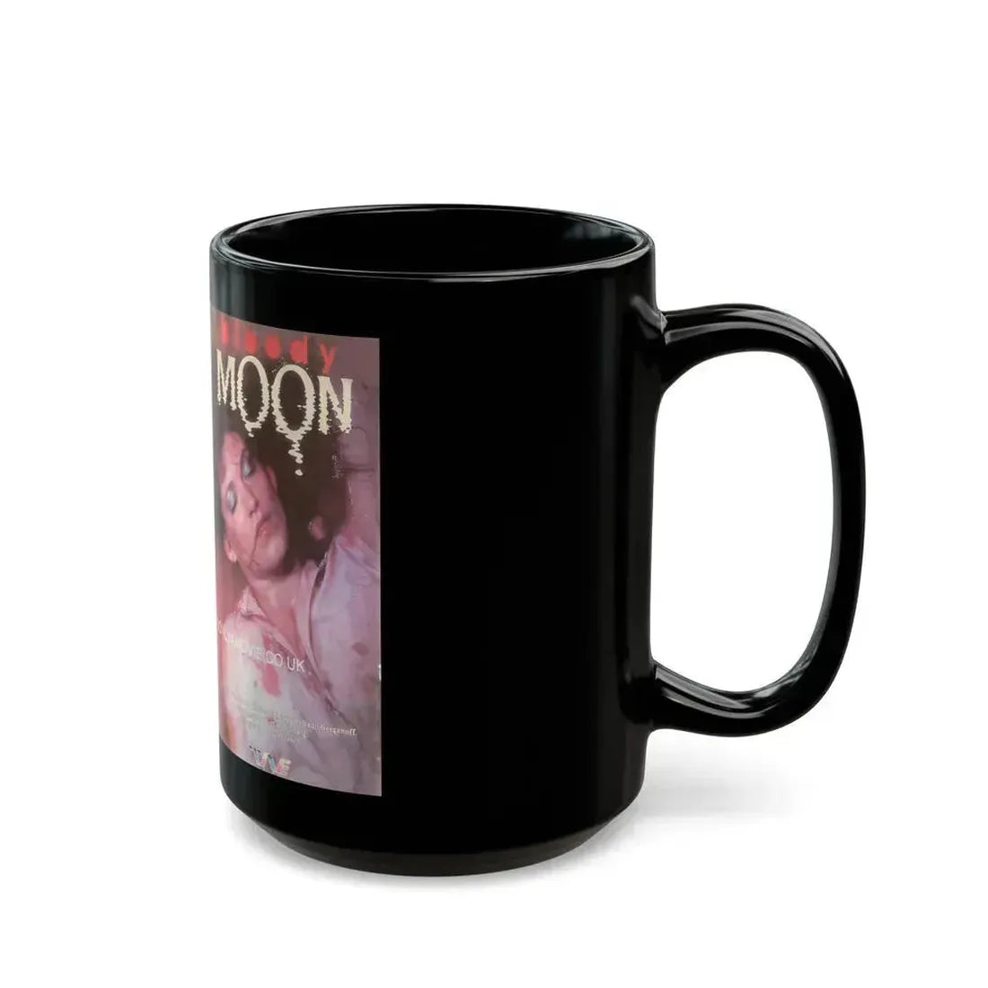 BLOODY MOON TRANS WORLD ENTERTAINMENT (VHS COVER) - Black Coffee Mug - Go Mug Yourself