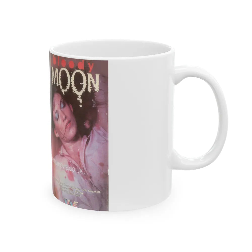 BLOODY MOON TRANS WORLD ENTERTAINMENT (VHS COVER) - White Coffee Mug-Go Mug Yourself