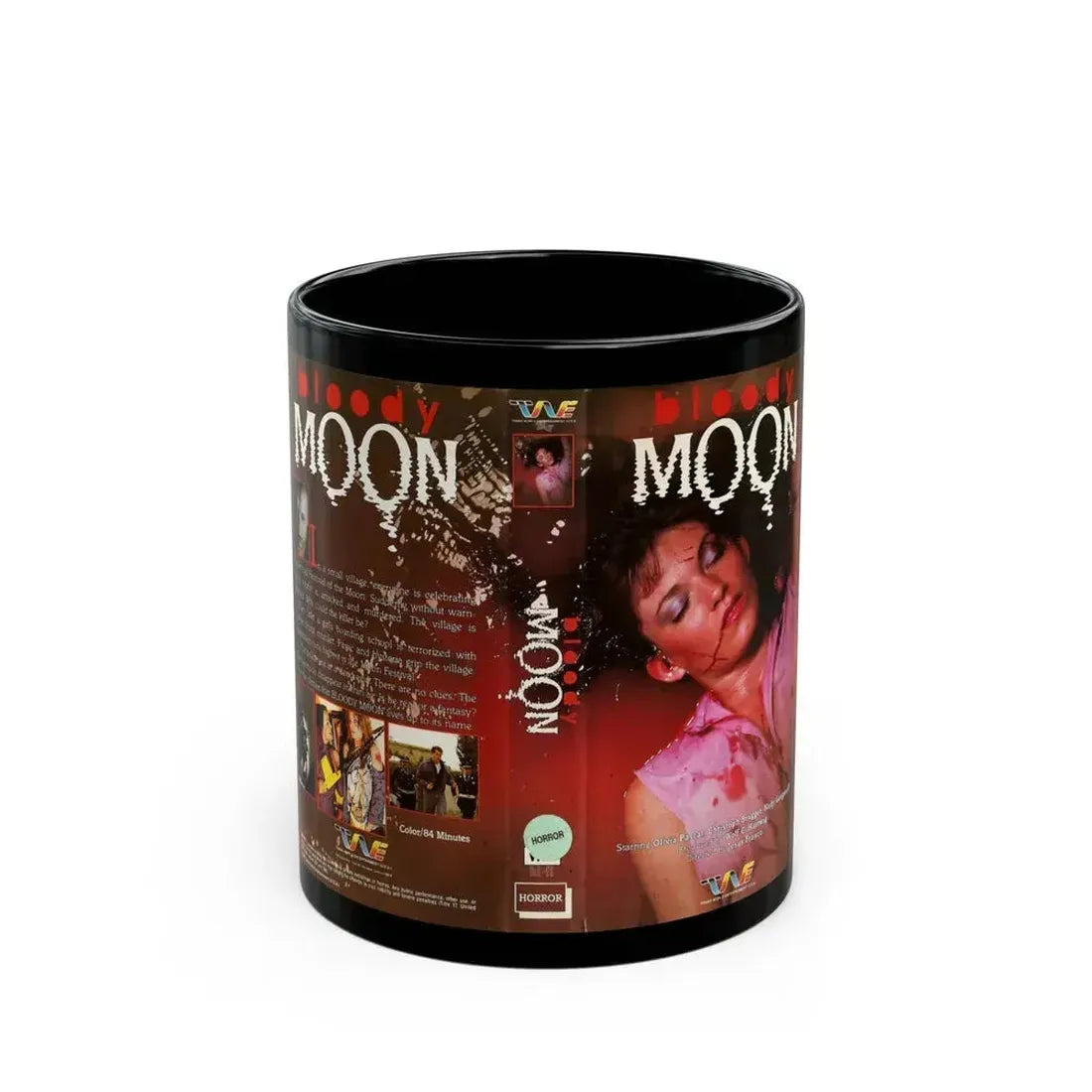 BLOODY MOON (VHS COVER) - Black Coffee Mug 11oz - Go Mug Yourself