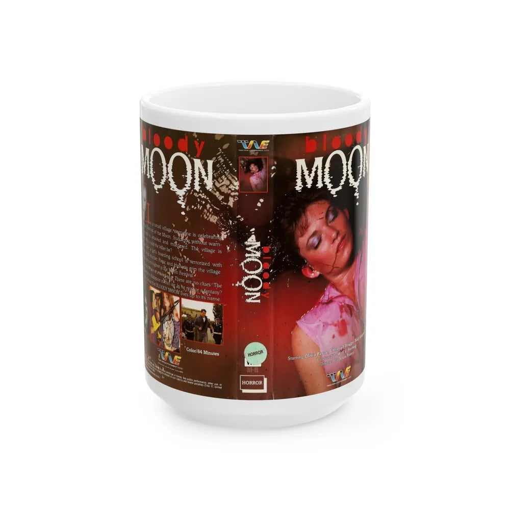 BLOODY MOON (VHS COVER) - White Coffee Mug-15oz-Go Mug Yourself