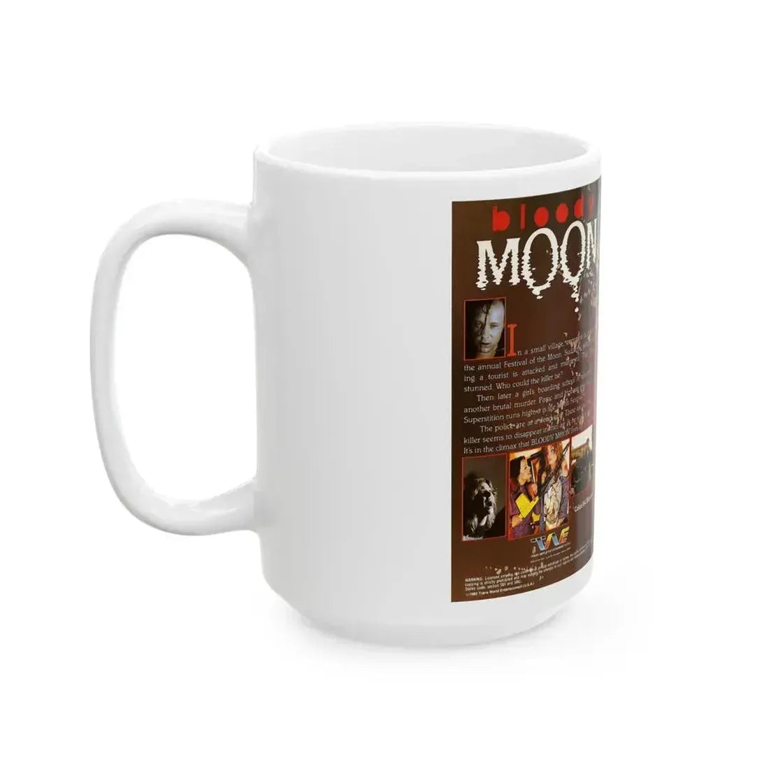 BLOODY MOON (VHS COVER) - White Coffee Mug - Go Mug Yourself