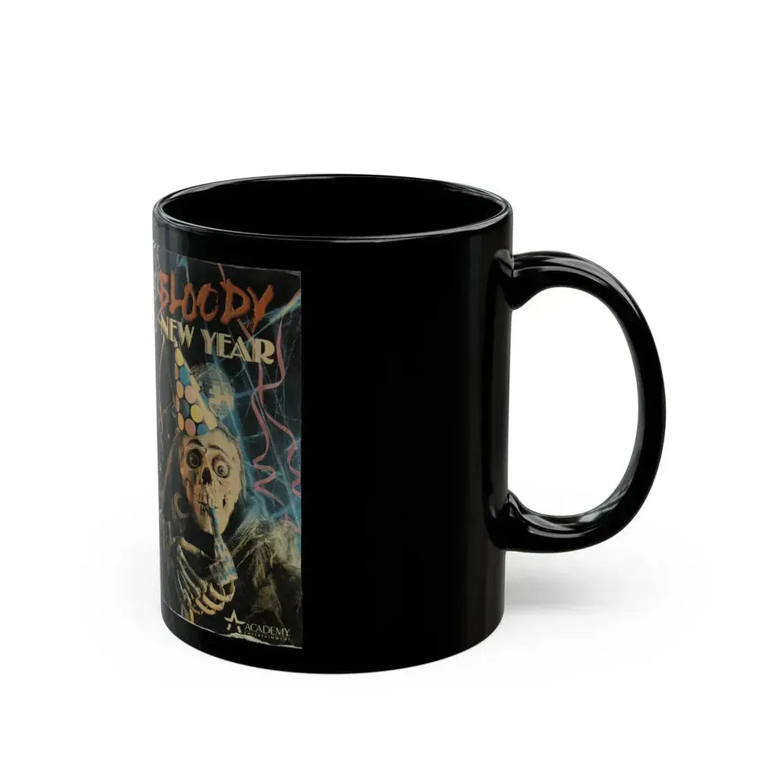 BLOODY NEW YEAR (VHS COVER) - Black Coffee Mug - Go Mug Yourself