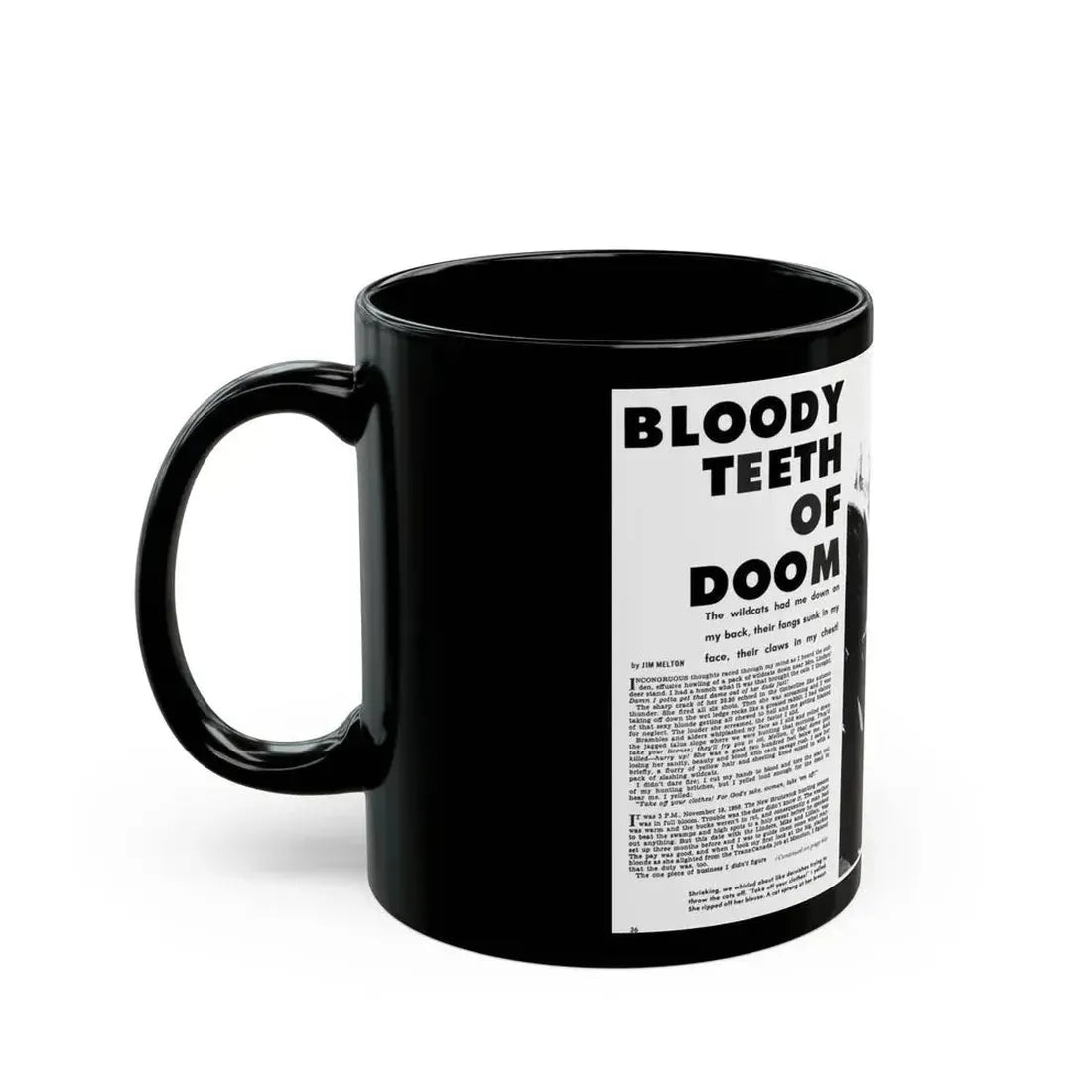 Bloody Teeth of Doom, Real Men, August 1967 - Black Coffee Mug - Go Mug Yourself