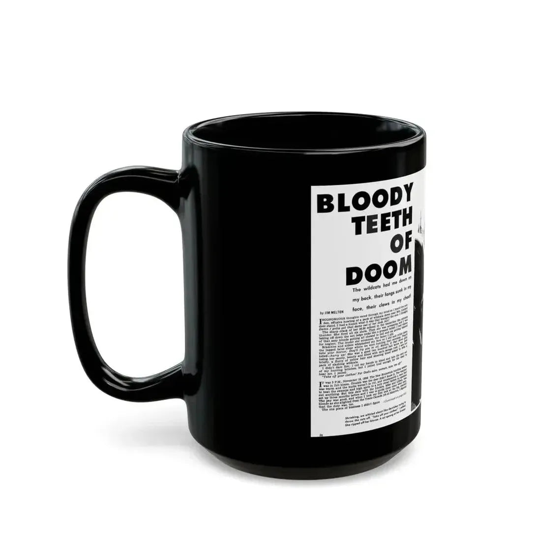 Bloody Teeth of Doom, Real Men, August 1967 - Black Coffee Mug - Go Mug Yourself