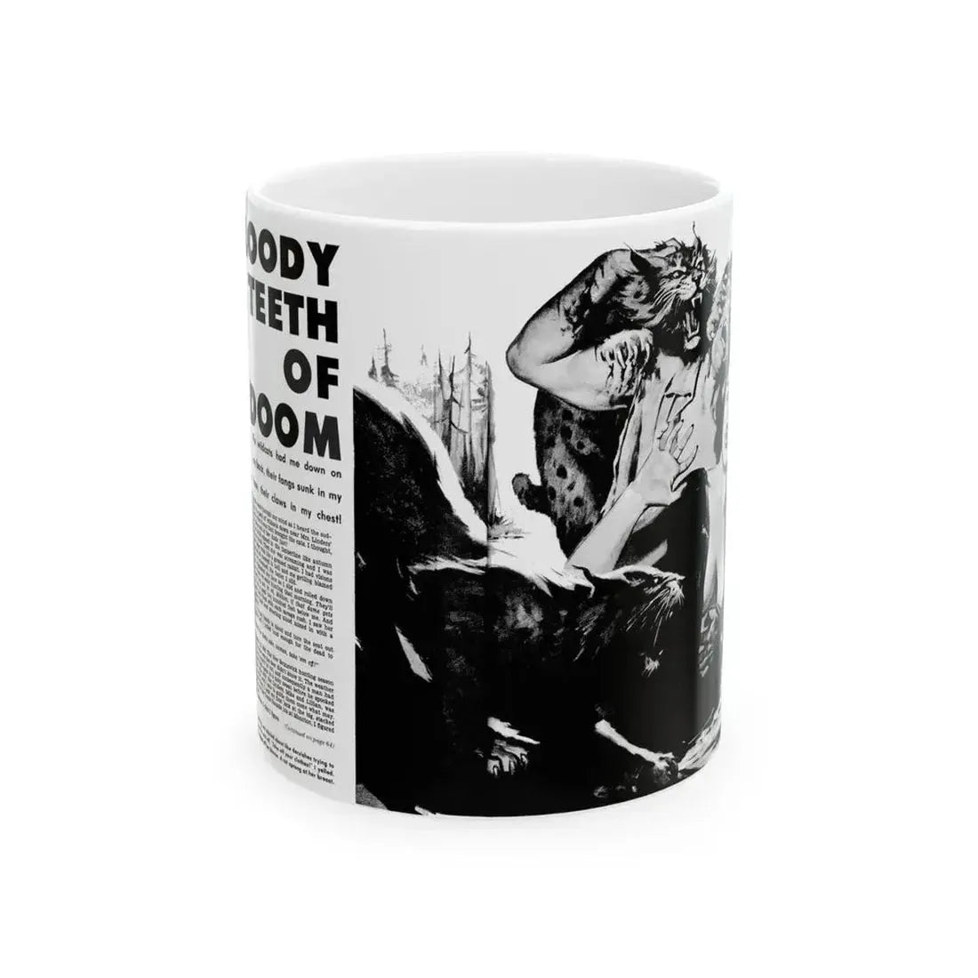 Bloody Teeth of Doom, Real Men, August 1967 - White Coffee Mug 11oz - Go Mug Yourself
