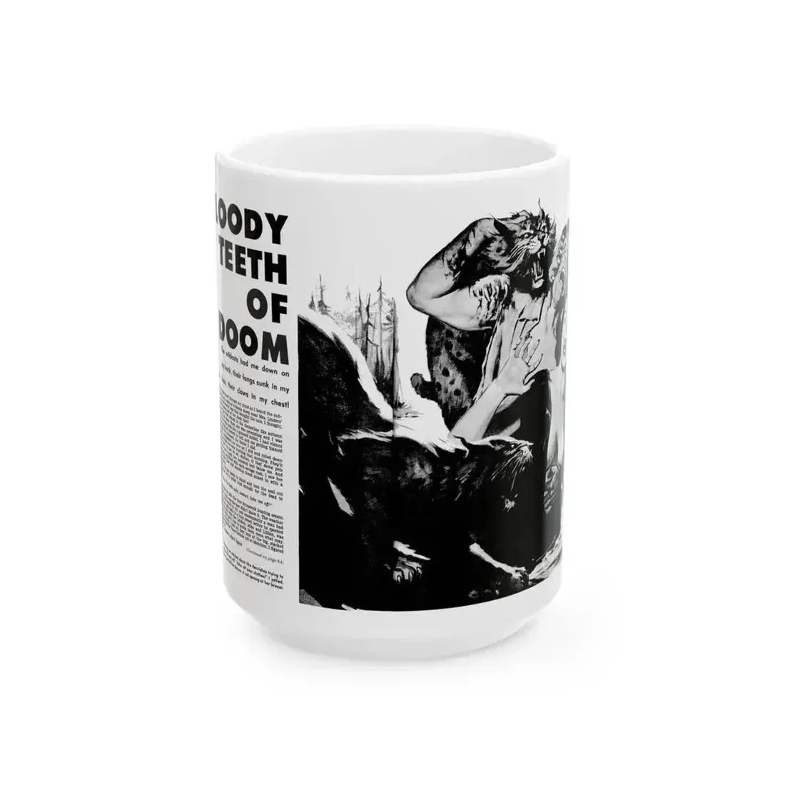 Bloody Teeth of Doom, Real Men, August 1967 - White Coffee Mug 15oz - Go Mug Yourself
