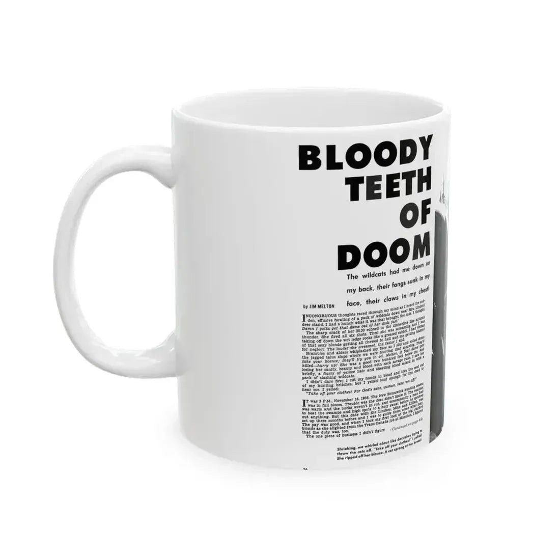Bloody Teeth of Doom, Real Men, August 1967 - White Coffee Mug - Go Mug Yourself