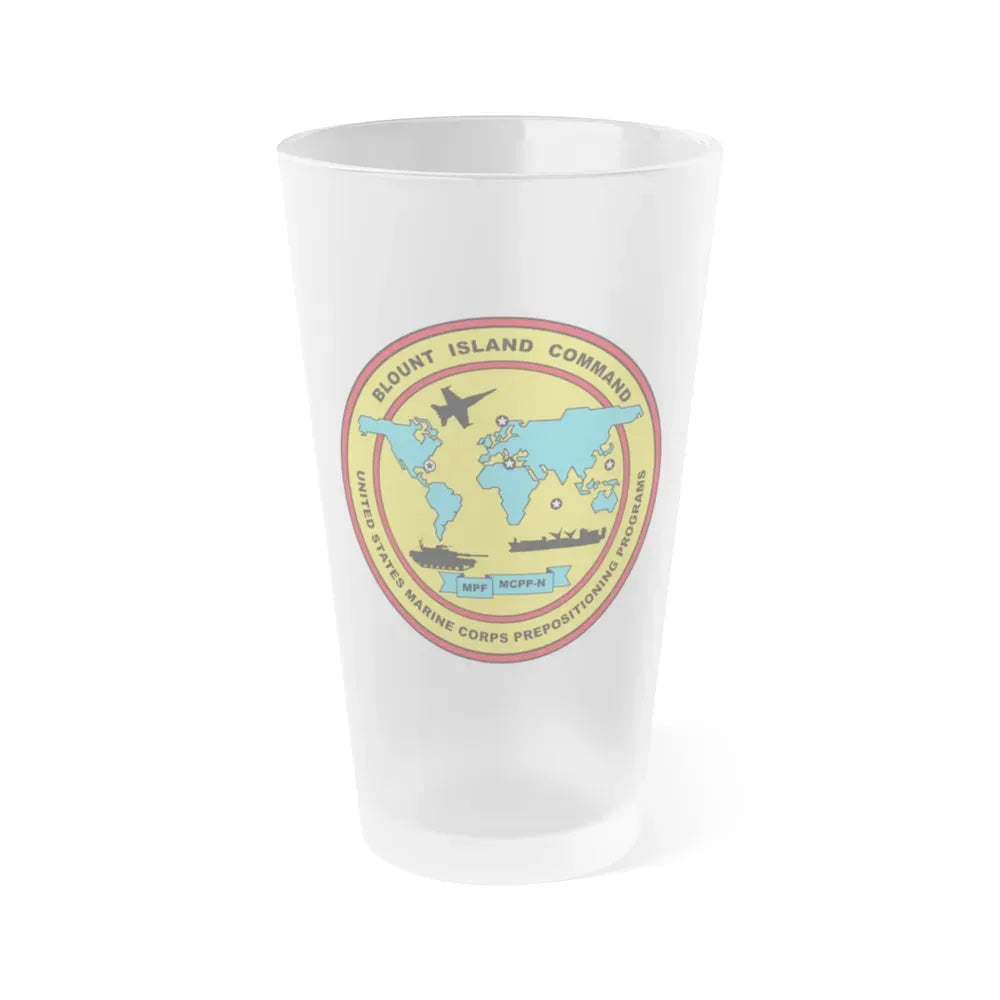 Blowout Island Command United States Marine Corps Prepositioning Programs (USMC) Frosted Pint Glass 16oz Default Title - Go Mug Yourself