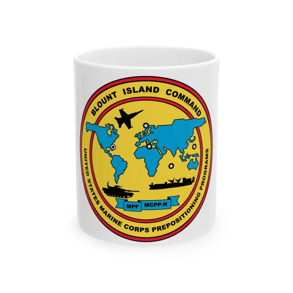 Blowout Island Command United States Marine Corps Prepositioning Programs (USMC) White Coffee Mug-11oz-Go Mug Yourself