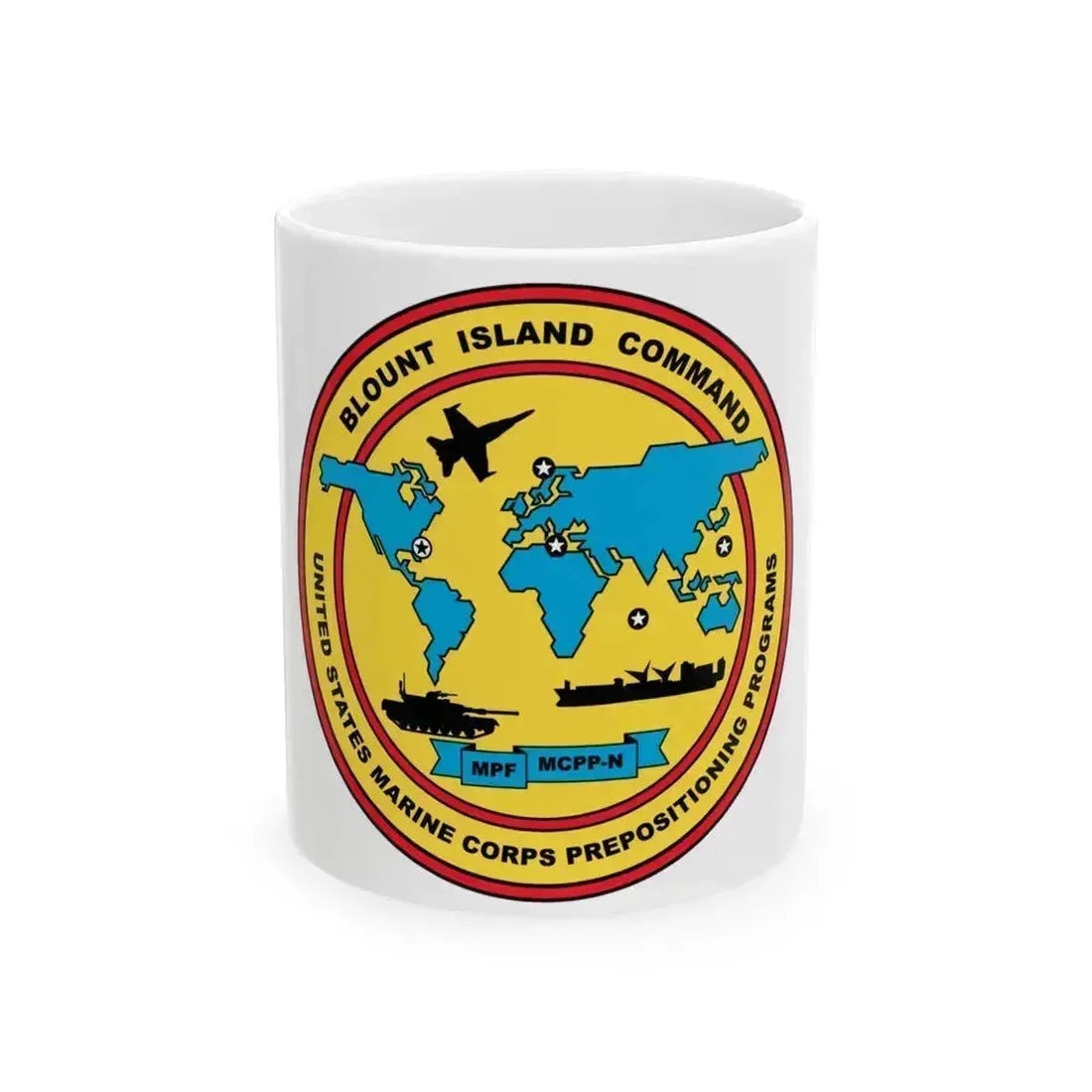 Blowout Island Command United States Marine Corps Prepositioning Programs (USMC) White Coffee Mug 11oz - Go Mug Yourself