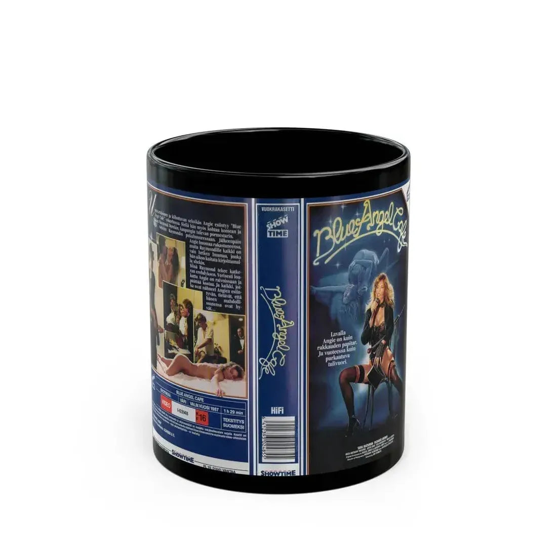BLUE ANGEL CAFE SHOWTIME (VHS COVER) - Black Coffee Mug 11oz - Go Mug Yourself