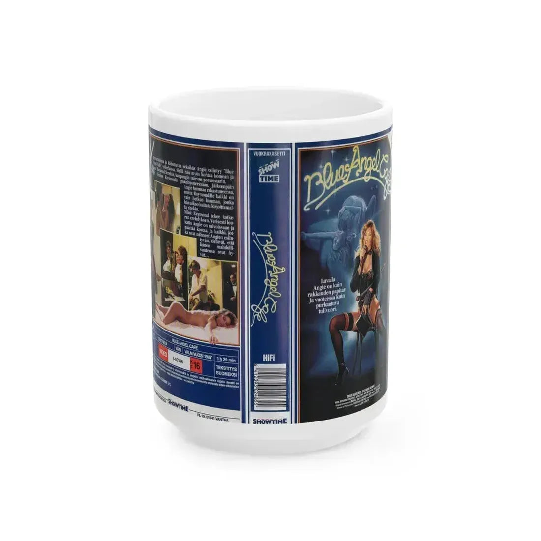 BLUE ANGEL CAFE SHOWTIME (VHS COVER) - White Coffee Mug 15oz - Go Mug Yourself
