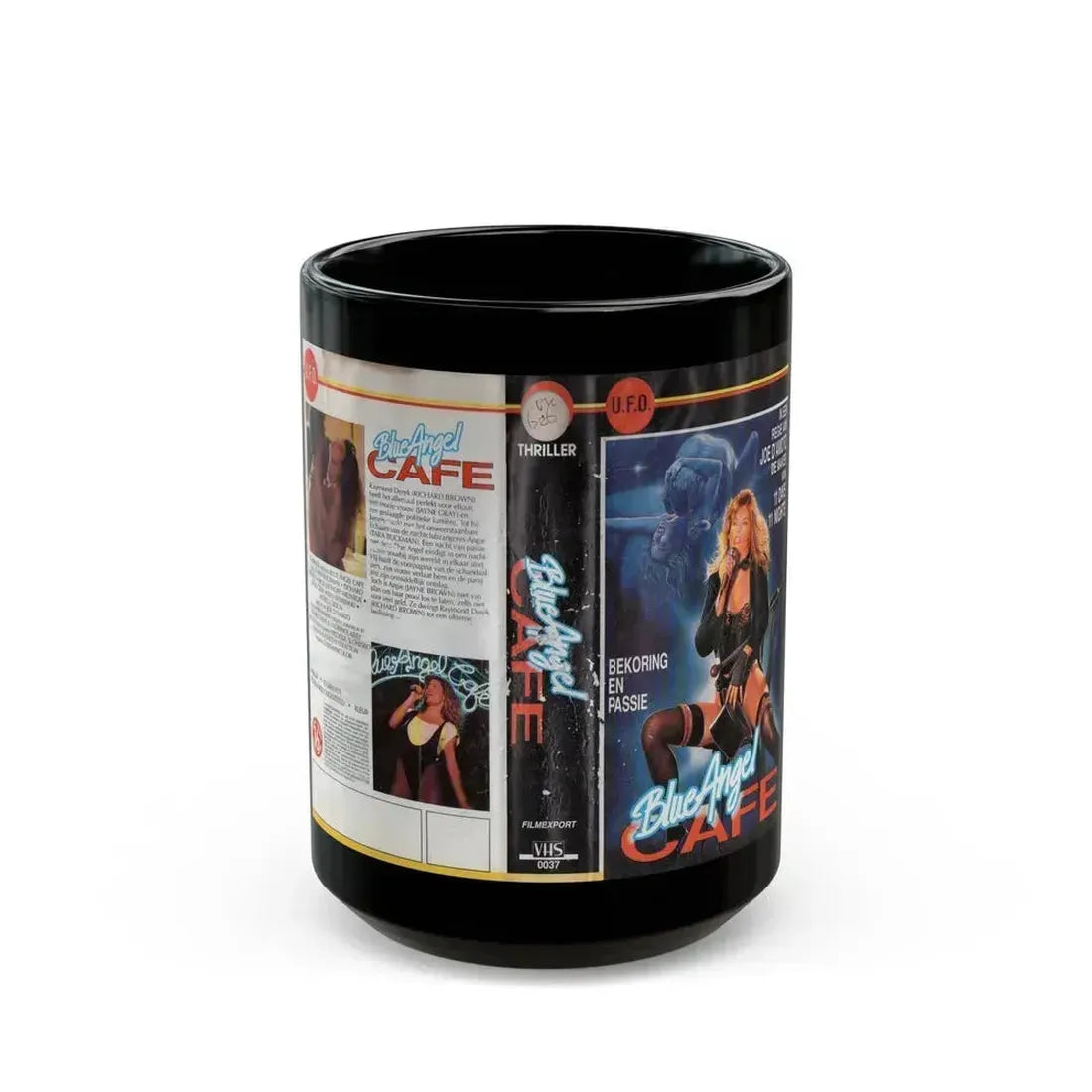 BLUE ANGEL CAFE (VHS COVER) - Black Coffee Mug 15oz - Go Mug Yourself