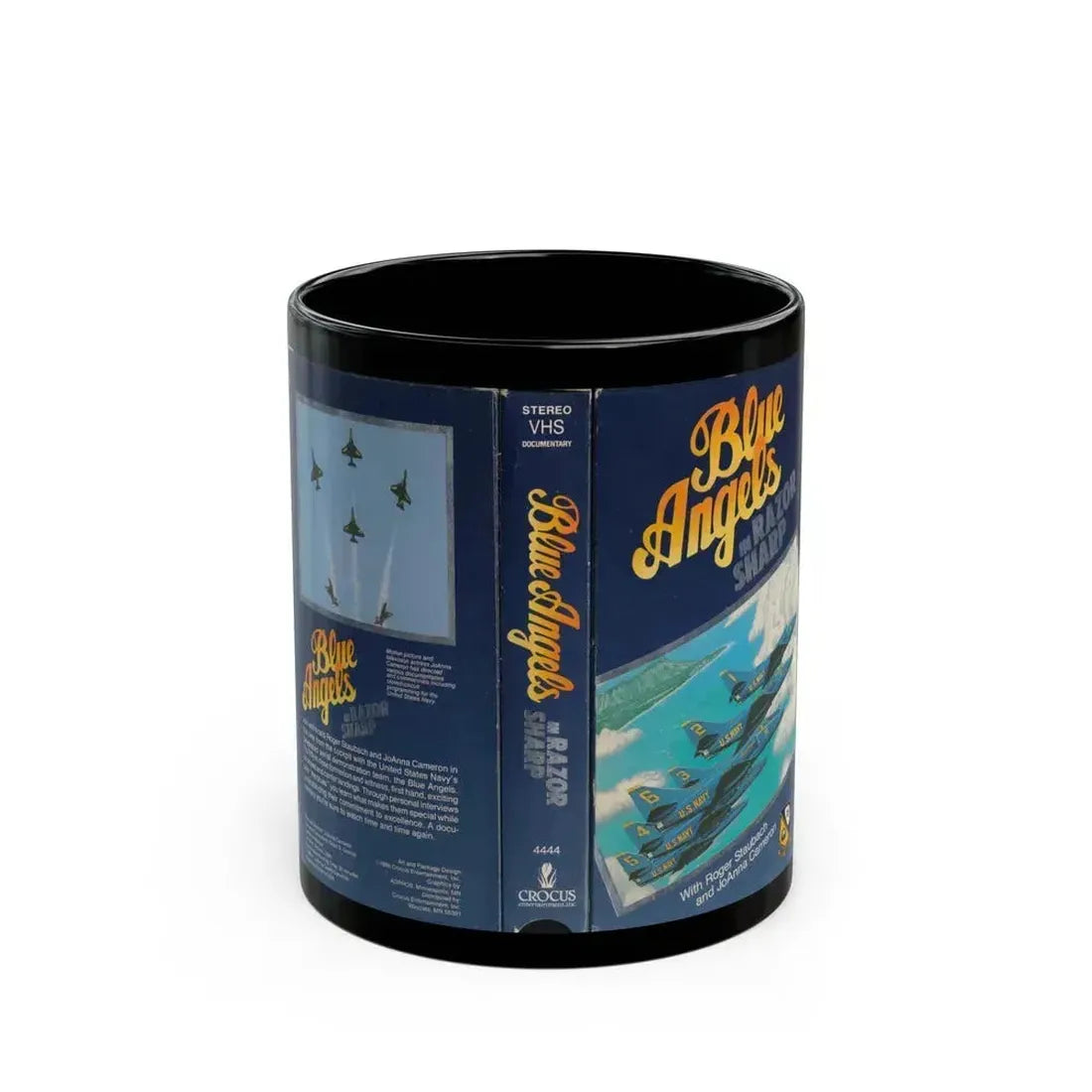 BLUE ANGELS IN RAZOR SHARP (VHS COVER) - Black Coffee Mug 11oz - Go Mug Yourself