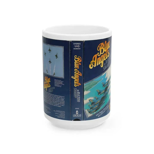 BLUE ANGELS IN RAZOR SHARP (VHS COVER) - White Coffee Mug 15oz - Go Mug Yourself