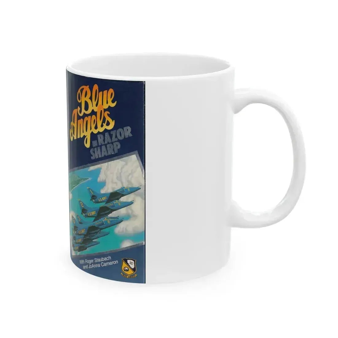 BLUE ANGELS IN RAZOR SHARP (VHS COVER) - White Coffee Mug - Go Mug Yourself