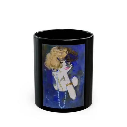 Blue Beads - Black Coffee Mug 11oz - Go Mug Yourself