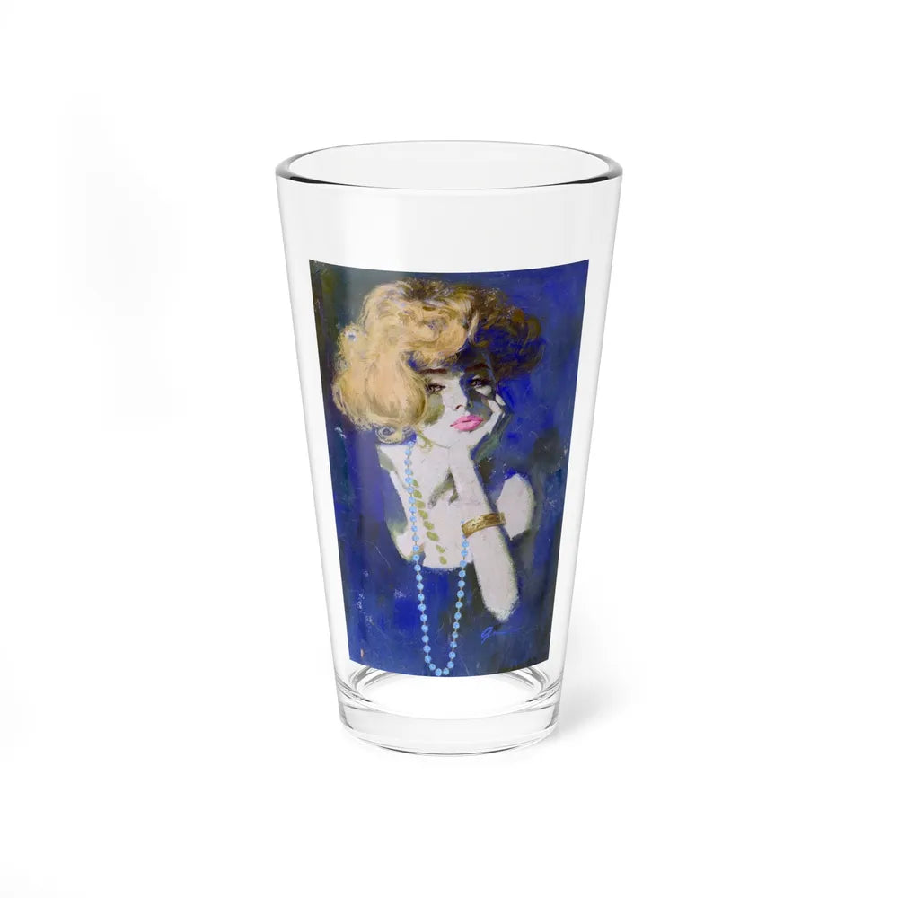 Blue Beads (Magazine Illustration) Pint Glass 16oz-16oz-Go Mug Yourself