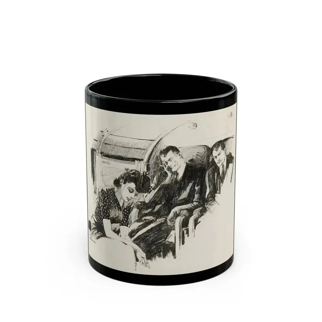 Blue Book Magazine Illustration, February 1943 - Black Coffee Mug 11oz - Go Mug Yourself