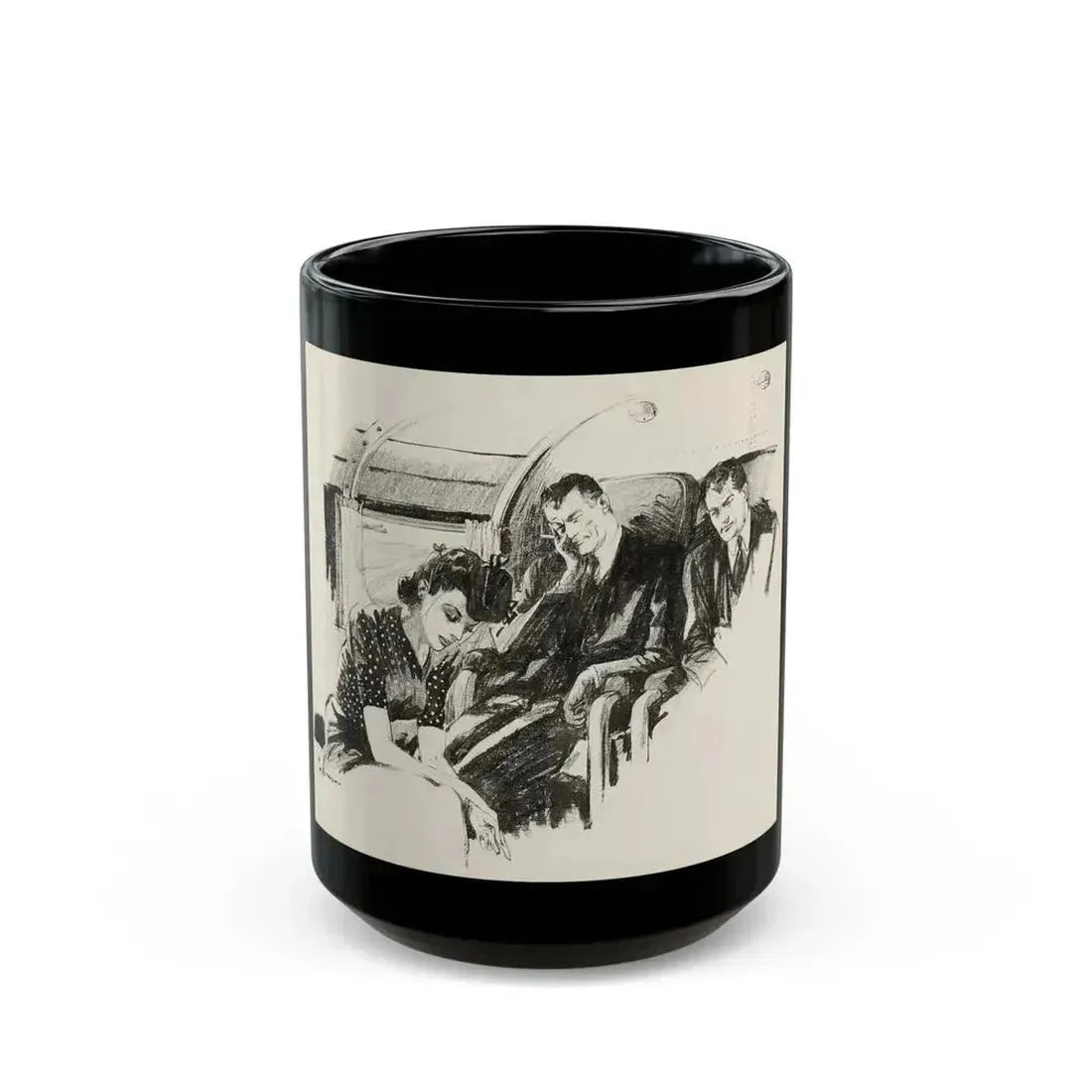 Blue Book Magazine Illustration, February 1943 - Black Coffee Mug 15oz - Go Mug Yourself