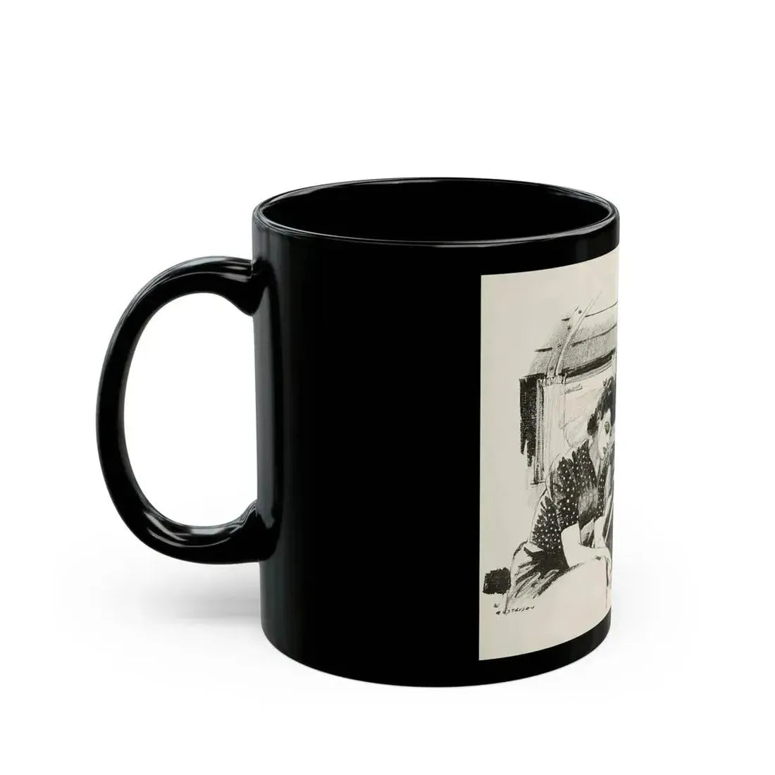 Blue Book Magazine Illustration, February 1943 - Black Coffee Mug - Go Mug Yourself