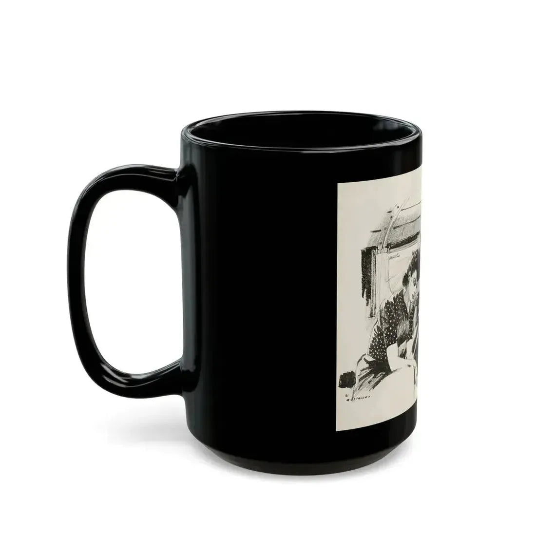 Blue Book Magazine Illustration, February 1943 - Black Coffee Mug - Go Mug Yourself