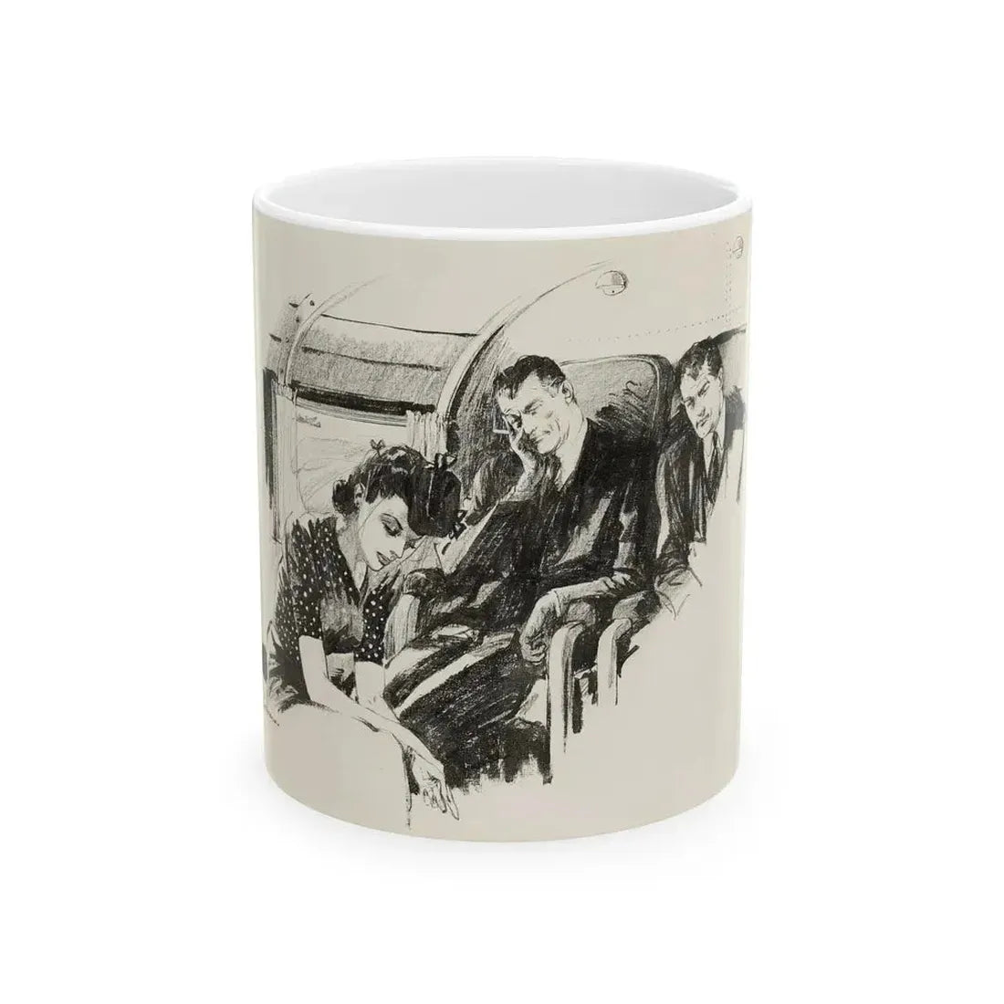 Blue Book Magazine Illustration, February 1943 - White Coffee Mug 11oz - Go Mug Yourself