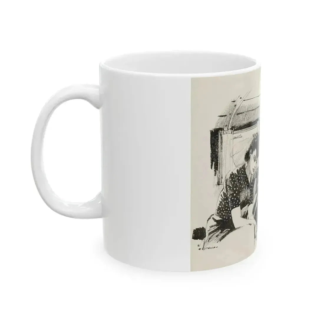 Blue Book Magazine Illustration, February 1943 - White Coffee Mug - Go Mug Yourself