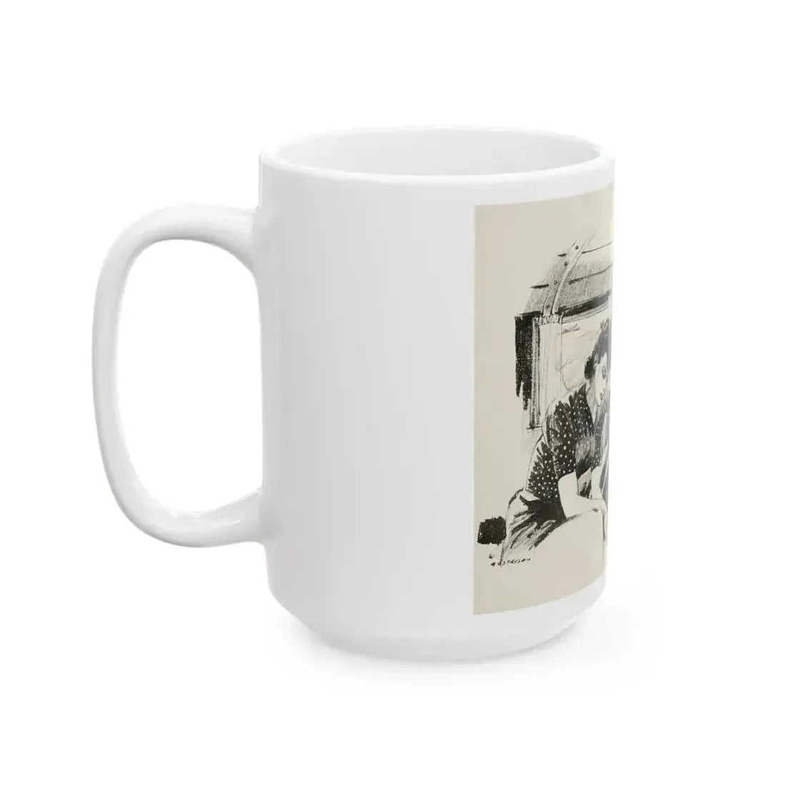 Blue Book Magazine Illustration, February 1943 - White Coffee Mug - Go Mug Yourself