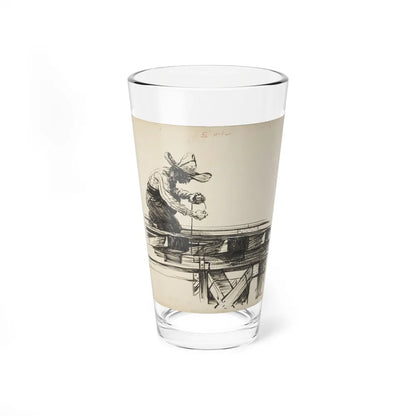 Blue Book Magazine Illustration (Magazine Illustration) Pint Glass 16oz-16oz-Go Mug Yourself