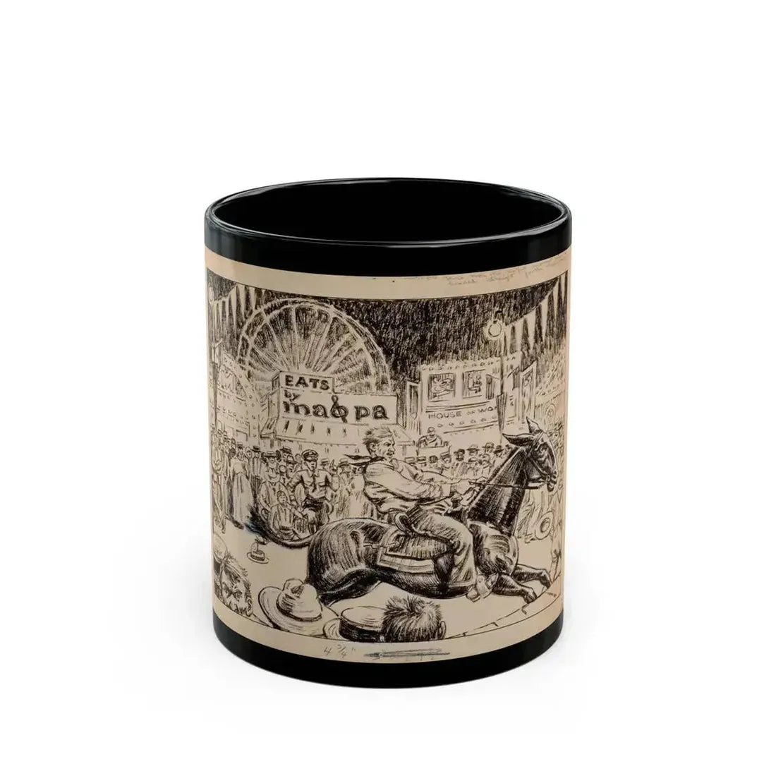 Blue Book Magazine story illustration 1 - Black Coffee Mug 11oz - Go Mug Yourself