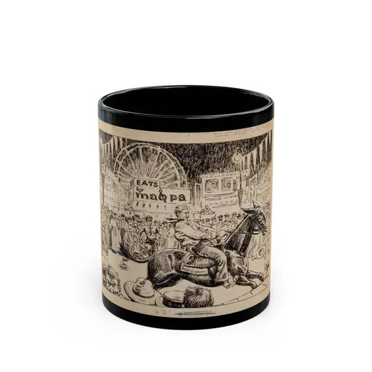 Blue Book Magazine story illustration 1 - Black Coffee Mug 11oz - Go Mug Yourself