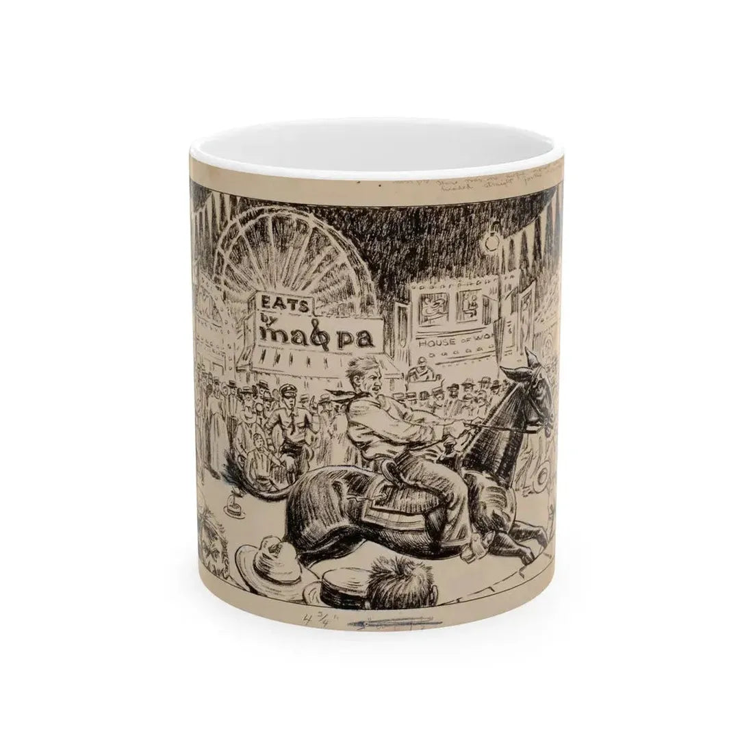 Blue Book Magazine story illustration 1 - White Coffee Mug 11oz - Go Mug Yourself