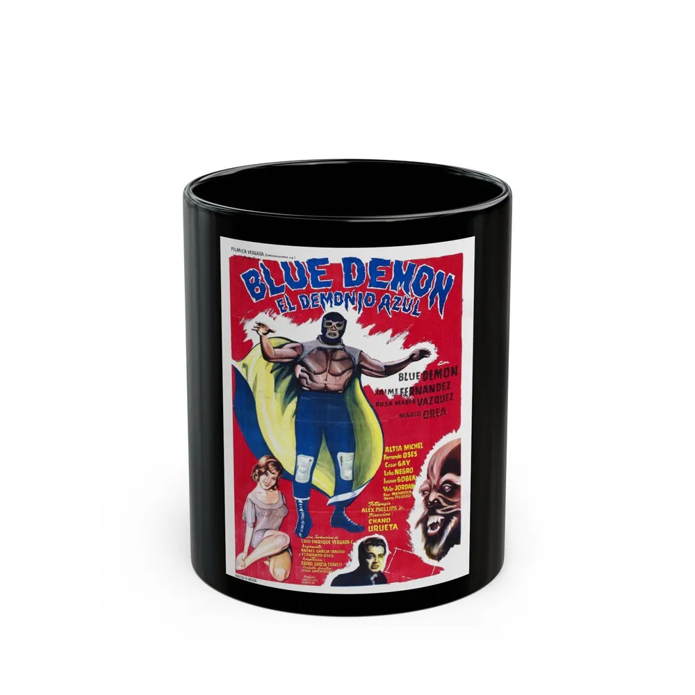 BLUE DEMON 1965 Movie Poster - Black Coffee Mug-11oz-Go Mug Yourself