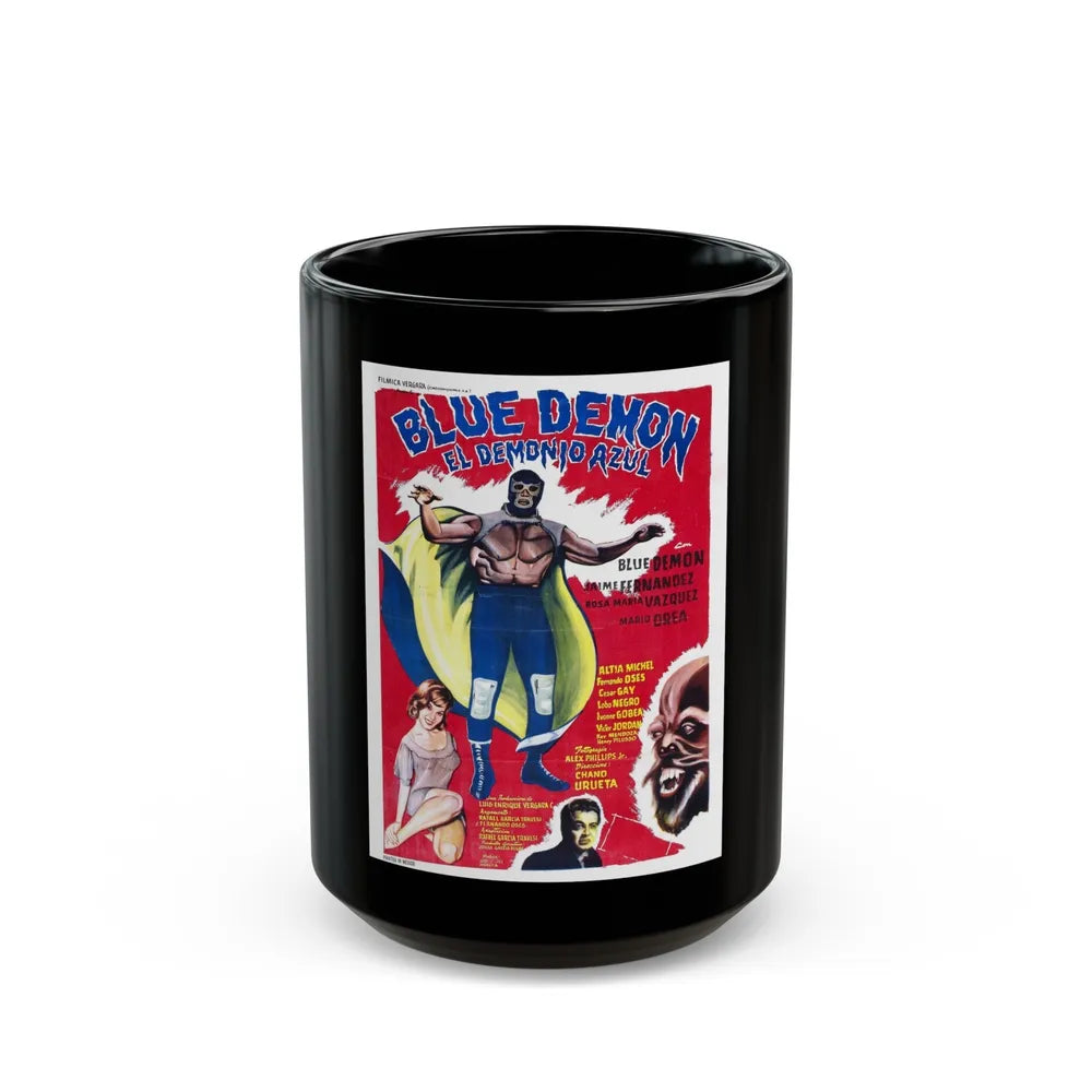 BLUE DEMON 1965 Movie Poster - Black Coffee Mug-15oz-Go Mug Yourself