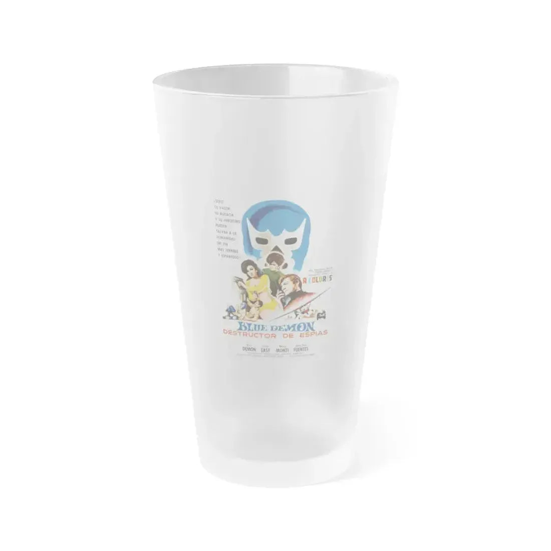 BLUE DEMON, SPY SMASHER 1968 Movie Poster - Frosted Pint Glass 16oz 16oz Frosted - Go Mug Yourself