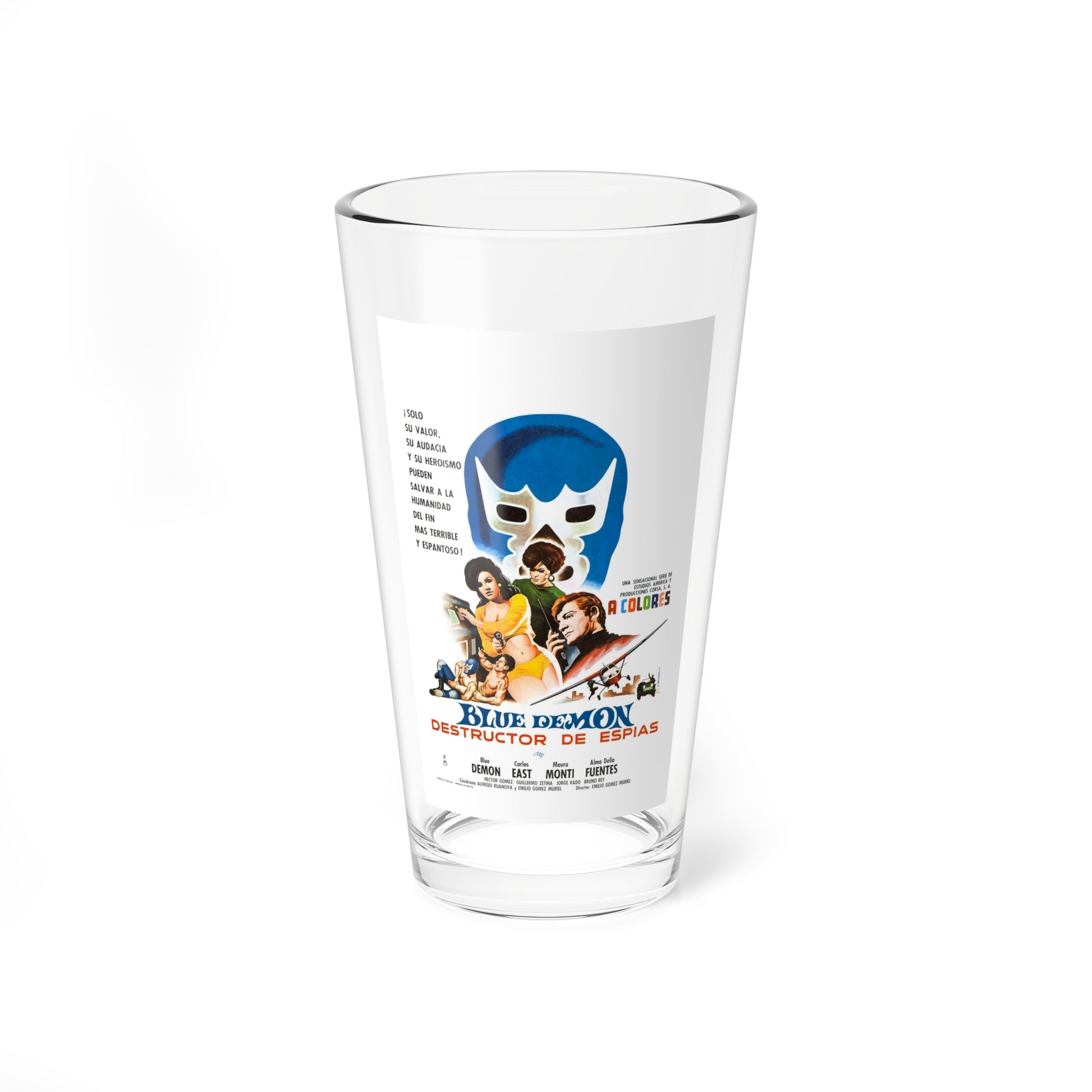 BLUE DEMON, SPY SMASHER 1968 Movie Poster - Pint Glass 16oz-16oz-Go Mug Yourself