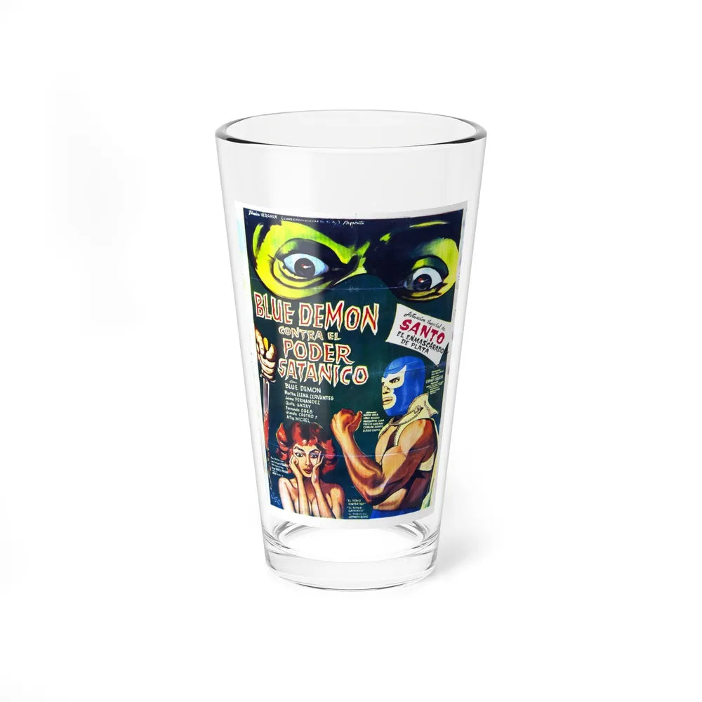 BLUE DEMON VS SATANIC POWER 1966 Movie Poster - Pint Glass 16oz-16oz-Go Mug Yourself