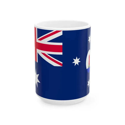 Blue Ensign of the Commonwealth Lighthouse Service (Australia) White Coffee Mug 15oz - Go Mug Yourself