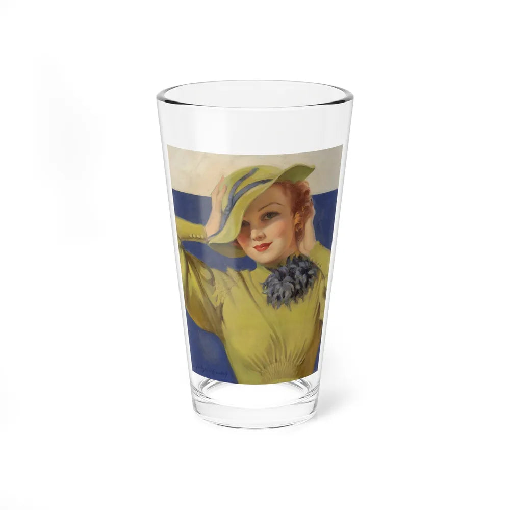 Blue-eyed Beauty, American magazine cover, April 1934 (Magazine Illustration) Pint Glass 16oz-16oz-Go Mug Yourself