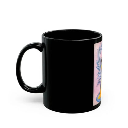 Blue Fern by Wrisley, 1948 - Black Coffee Mug - Go Mug Yourself