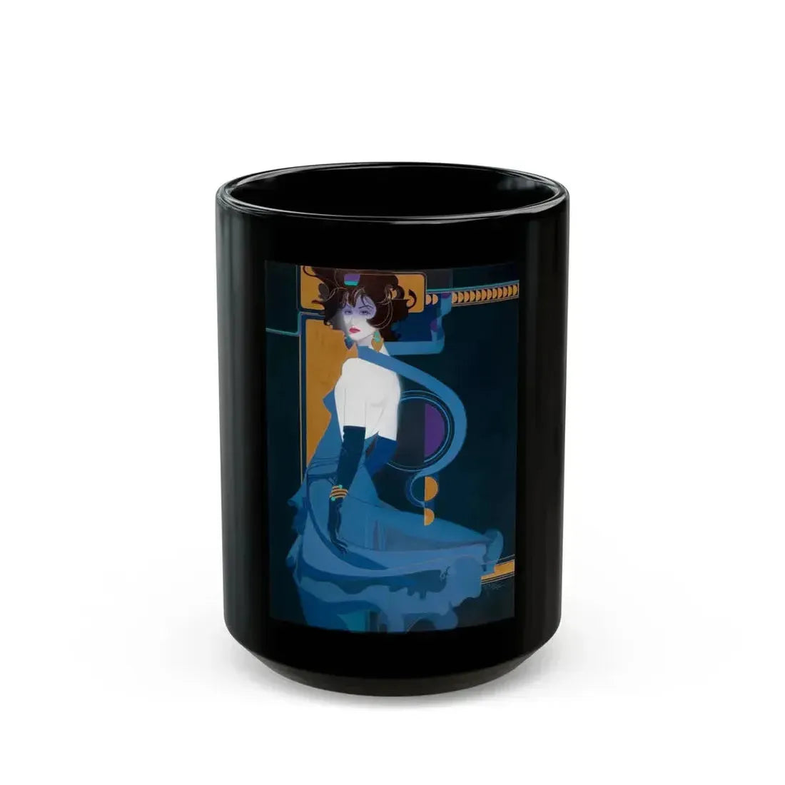 Blue Indigo - Black Coffee Mug 15oz - Go Mug Yourself