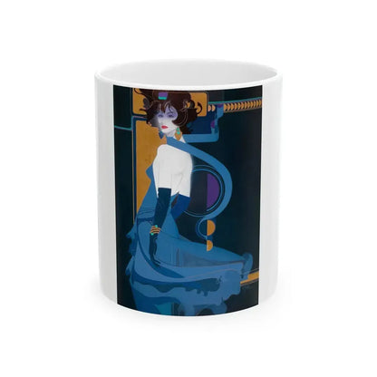 Blue Indigo - White Coffee Mug 11oz - Go Mug Yourself