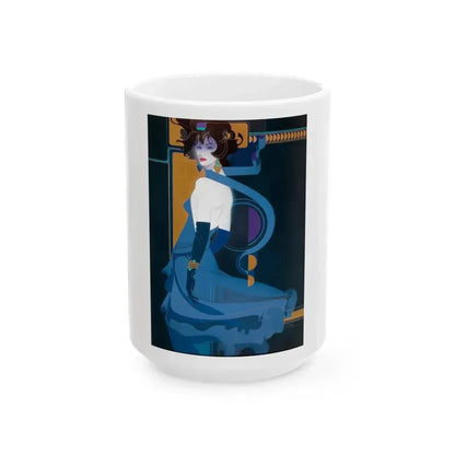 Blue Indigo - White Coffee Mug 15oz - Go Mug Yourself